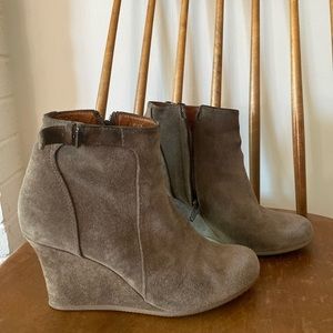 Lanvin Suede Wedge Boots